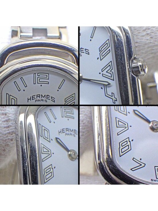 Hermes Watch Rari White Dial Link Bracelet SS Quartz Analog main image 4